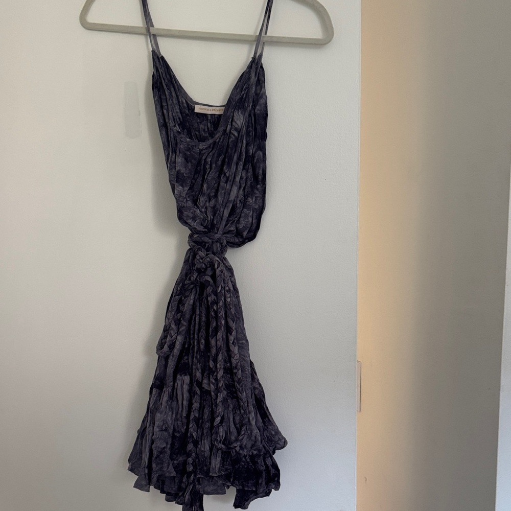 Blue/purple tie dye Patterned Mini Dress